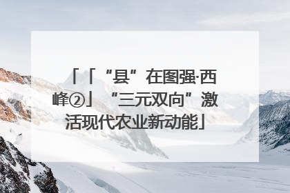 「“县”在图强·西峰②」“三元双向”激活现代农业新动能