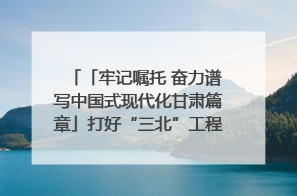 「牢记嘱托 奋力谱写中国式现代化甘肃篇章」打好“三北”工程攻坚战 筑牢国家西部生态安全屏障