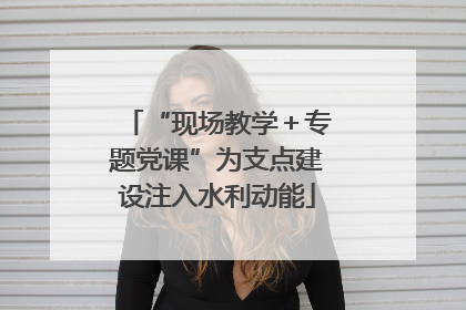 “现场教学＋专题党课”为支点建设注入水利动能