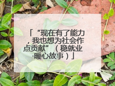 “现在有了能力，我也想为社会作点贡献”（稳就业·暖心故事）