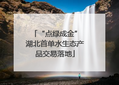“点绿成金” 湖北首单水生态产品交易落地