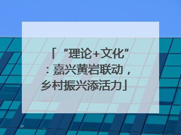 “理论+文化”：嘉兴黄岩联动，乡村振兴添活力