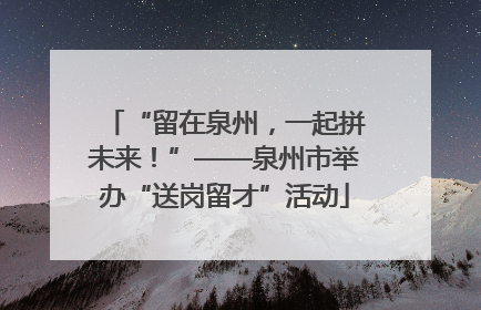 “留在泉州，一起拼未来！”——泉州市举办“送岗留才”活动