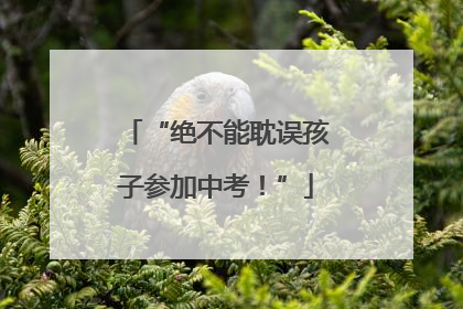 “绝不能耽误孩子参加中考！”