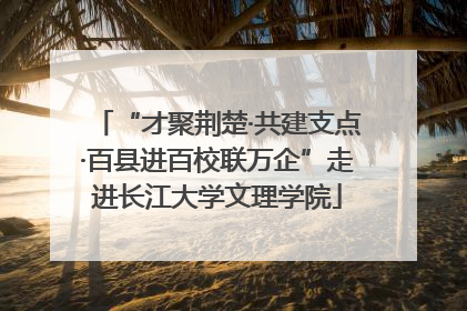 “才聚荆楚·共建支点·百县进百校联万企”走进长江大学文理学院