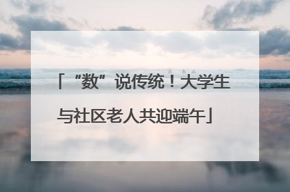 “数”说传统！大学生与社区老人共迎端午
