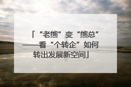 “老熊”变“熊总”——看“个转企”如何转出发展新空间