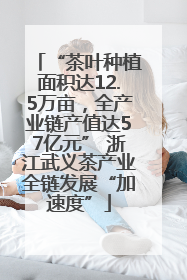 “茶叶种植面积达12.5万亩，全产业链产值达57亿元” 浙江武义茶产业全链发展“加速度”