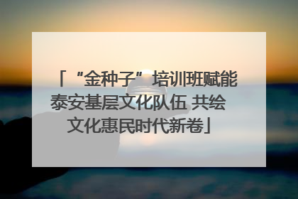 “金种子”培训班赋能泰安基层文化队伍 共绘文化惠民时代新卷