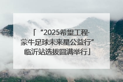 “2025希望工程·蒙牛足球未来星公益行”临沂站选拔圆满举行