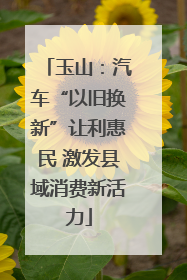 玉山：汽车“以旧换新”让利惠民 激发县域消费新活力