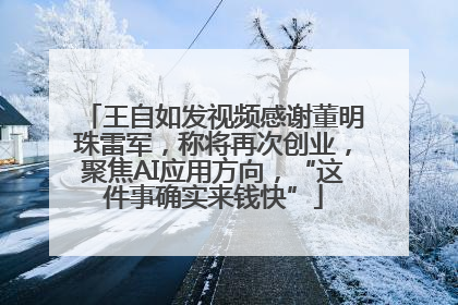 王自如发视频感谢董明珠雷军，称将再次创业，聚焦AI应用方向，“这件事确实来钱快”