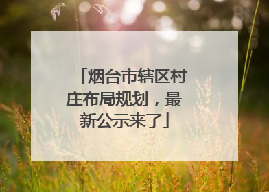 烟台市辖区村庄布局规划，最新公示来了