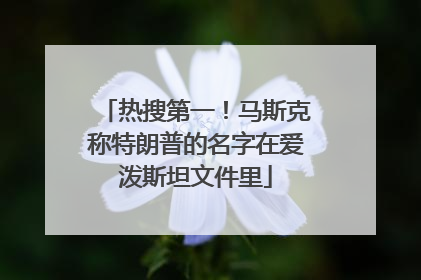 热搜第一！马斯克称特朗普的名字在爱泼斯坦文件里