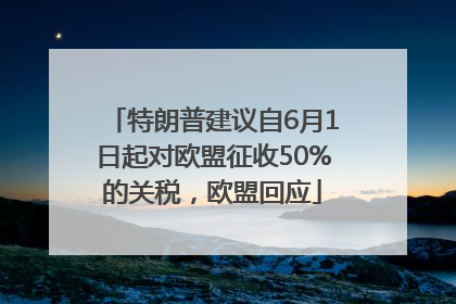 特朗普建议自6月1日起对欧盟征收50%的关税，欧盟回应