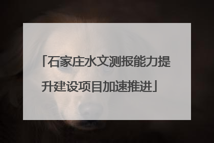 石家庄水文测报能力提升建设项目加速推进