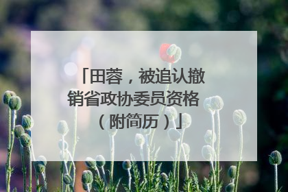 田蓉，被追认撤销省政协委员资格（附简历）