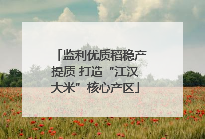 监利优质稻稳产提质 打造“江汉大米”核心产区