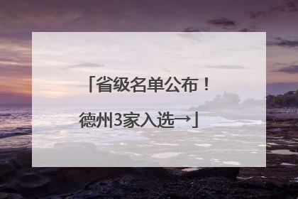 省级名单公布！德州3家入选→