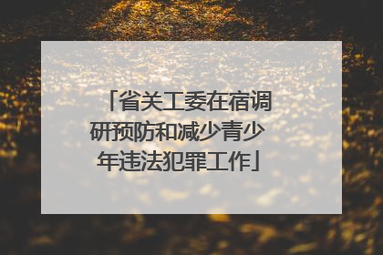 省关工委在宿调研预防和减少青少年违法犯罪工作