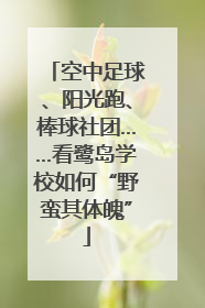 空中足球、阳光跑、棒球社团……看鹭岛学校如何“野蛮其体魄”