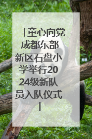 童心向党 成都东部新区石盘小学举行2024级新队员入队仪式