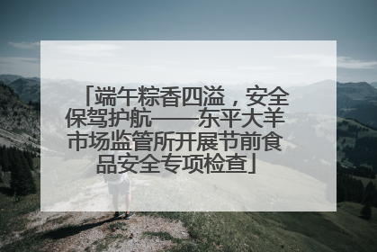 端午粽香四溢，安全保驾护航——东平大羊市场监管所开展节前食品安全专项检查