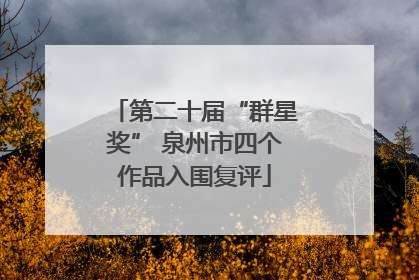 第二十届“群星奖” 泉州市四个作品入围复评