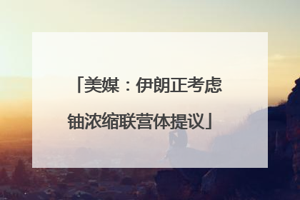 美媒：伊朗正考虑铀浓缩联营体提议