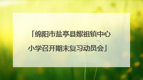 绵阳市盐亭县嫘祖镇中心小学召开期末复习动员会