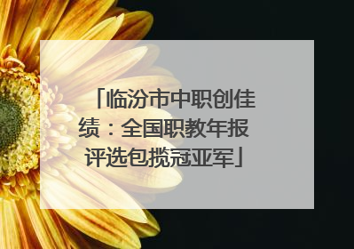 临汾市中职创佳绩：全国职教年报评选包揽冠亚军