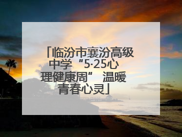 临汾市襄汾高级中学“5·25心理健康周” 温暖青春心灵