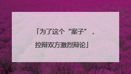 为了这个“案子”，控辩双方激烈辩论