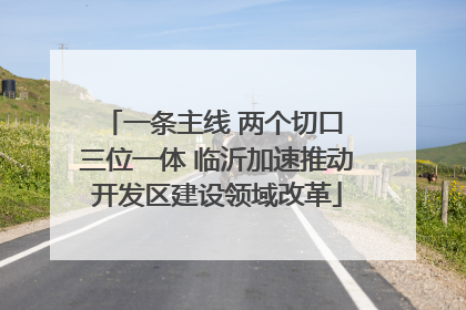 一条主线 两个切口 三位一体 临沂加速推动开发区建设领域改革
