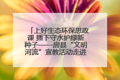 上好生态环保思政课 播下守水护绿新种子——房县“文明河流”宣教活动走进八一希望小学