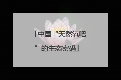 中国“天然氧吧”的生态密码