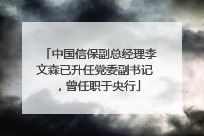 中国信保副总经理李文森已升任党委副书记，曾任职于央行