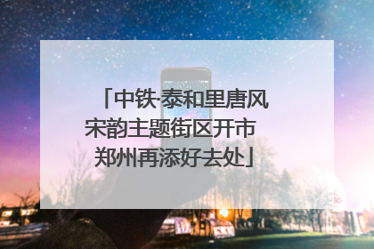 中铁·泰和里唐风宋韵主题街区开市 郑州再添好去处