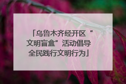 乌鲁木齐经开区“文明盲盒”活动倡导全民践行文明行为