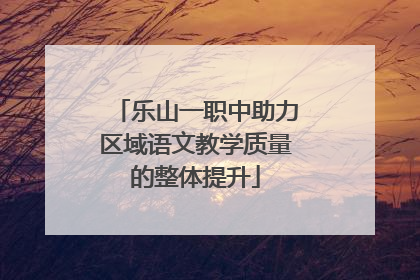 乐山一职中助力区域语文教学质量的整体提升