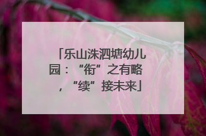 乐山洙泗塘幼儿园：“衔”之有略，“续”接未来