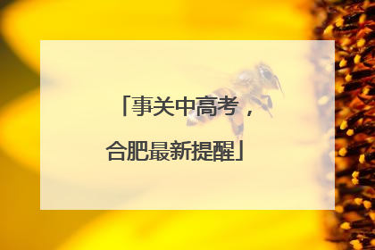 事关中高考，合肥最新提醒