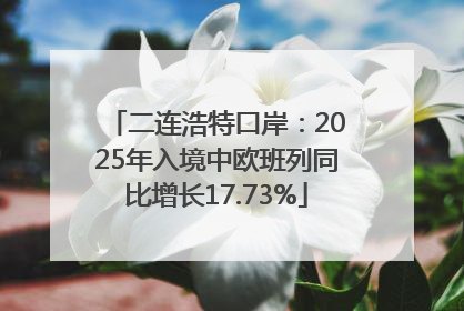 二连浩特口岸：2025年入境中欧班列同比增长17.73%