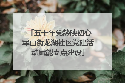五十年党龄映初心 军山街龙湖社区党建活动赋能支点建设