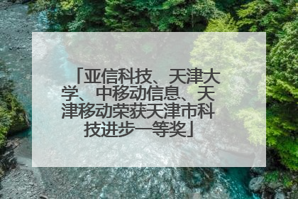 亚信科技、天津大学、中移动信息、天津移动荣获天津市科技进步一等奖