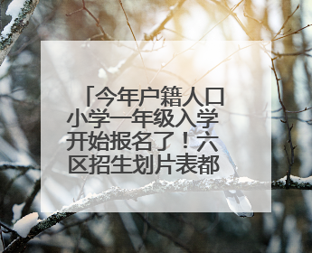 今年户籍人口小学一年级入学开始报名了！六区招生划片表都在这