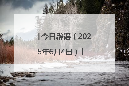 今日辟谣（2025年6月4日）