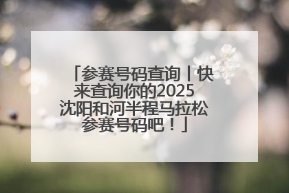 参赛号码查询丨快来查询你的2025沈阳和河半程马拉松参赛号码吧！