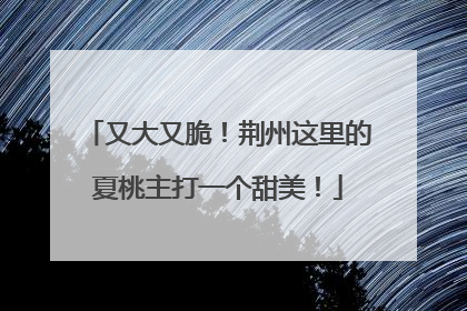 又大又脆！荆州这里的夏桃主打一个甜美！