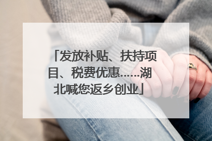 发放补贴、扶持项目、税费优惠……湖北喊您返乡创业